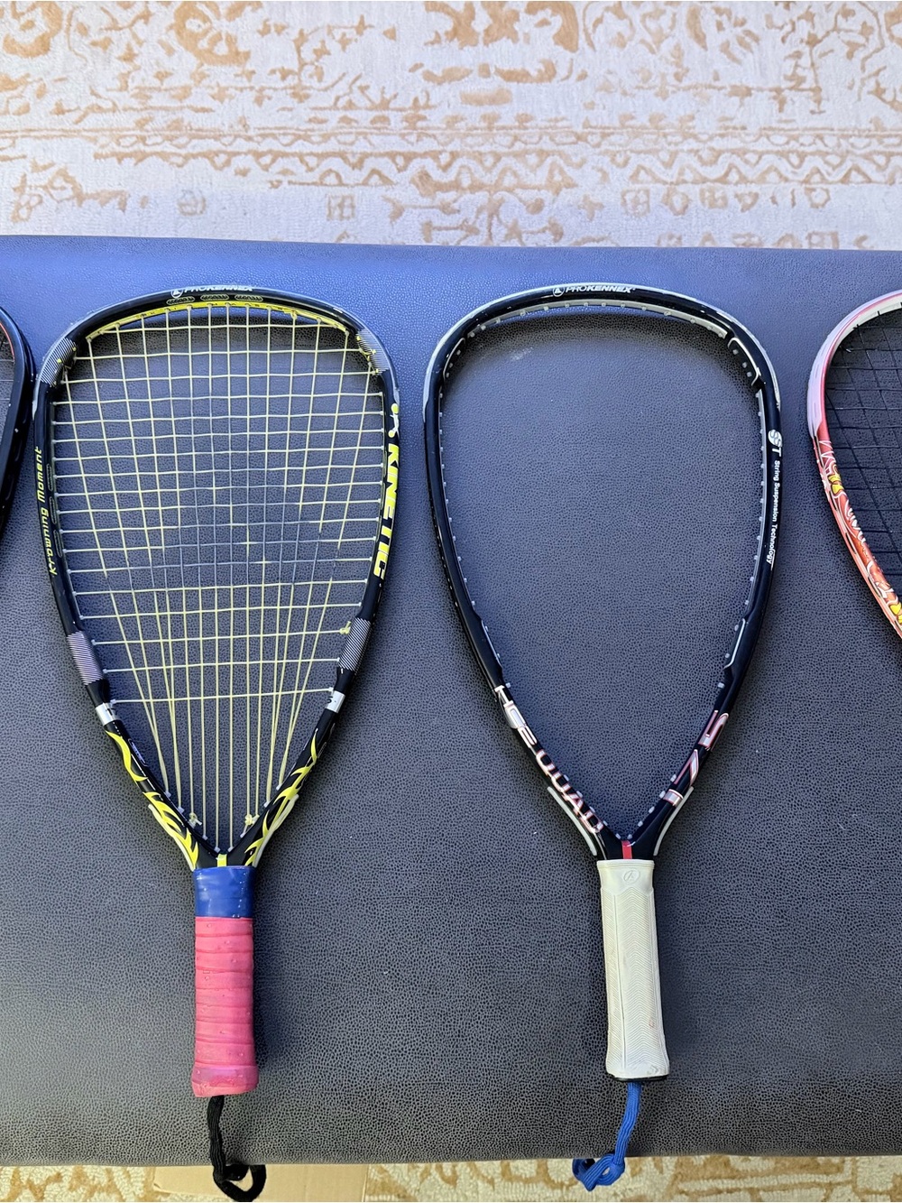 Blue and Yellow Racketball Racket